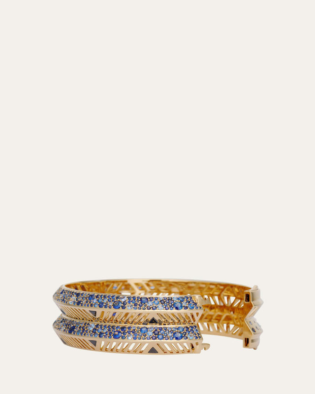 Double Knife Edge Bangle Bracelet